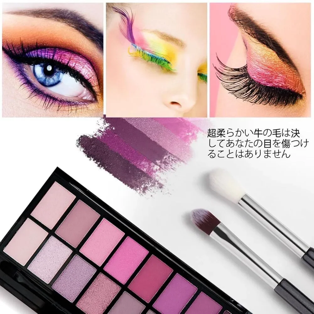 6 Pcs silver Professional Blending Soft Hairs Eye Makeup Brush Set & Wood Handle